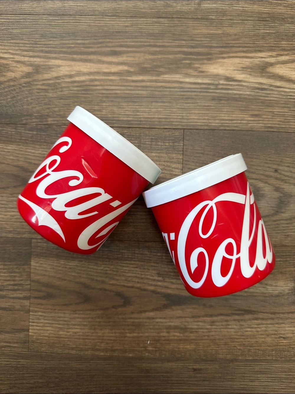Vintage Coca Cola Red and White Insulated Can Holders - Pair
